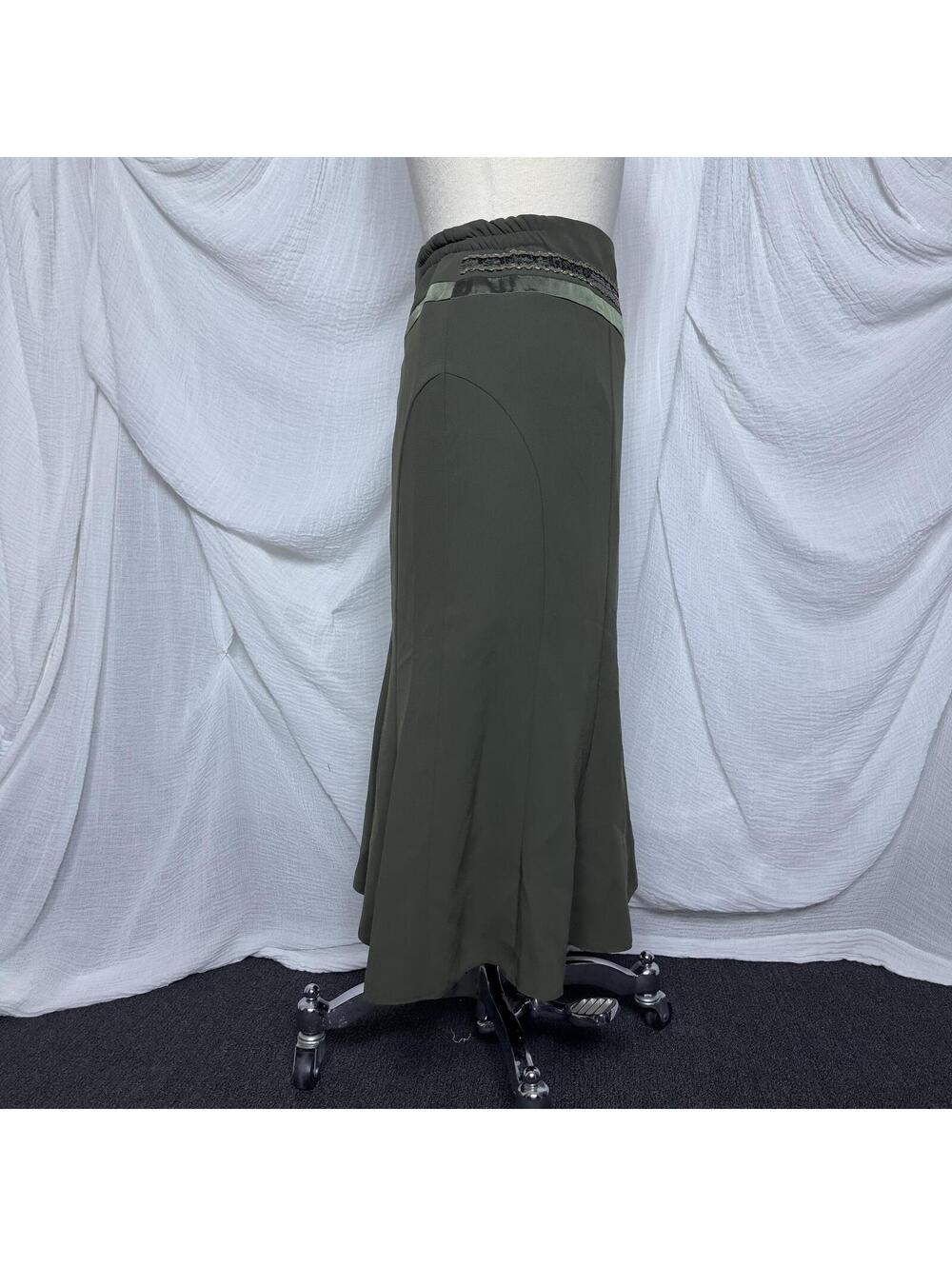 Olive Green Sequined Midi Skirt Size 18 - Picture 5 of 6